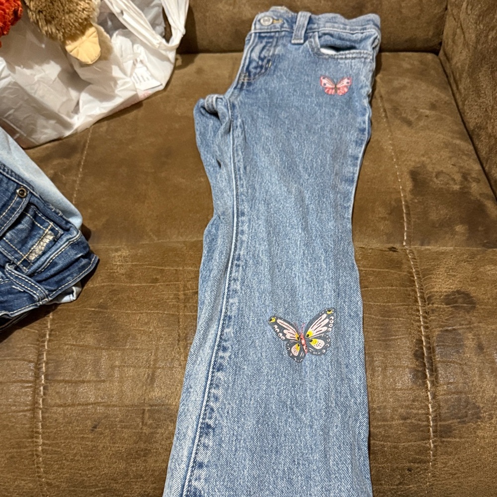 Old Navy Kids Blue Jeans with Butterfly Accents
